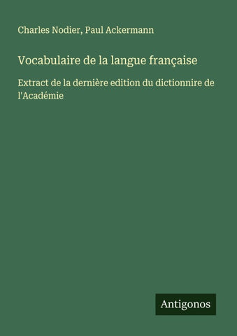 Vocabulaire de la langue française