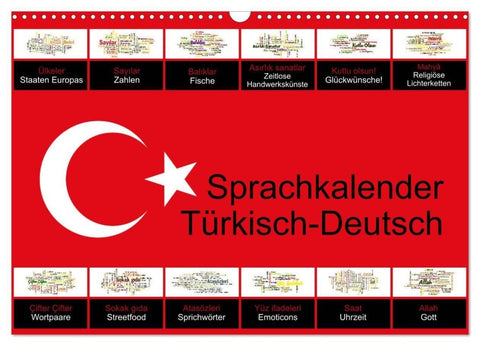 Sprachkalender Türkisch-Deutsch (Wandkalender 2027 DIN A3 quer), CALVENDO Monatskalender