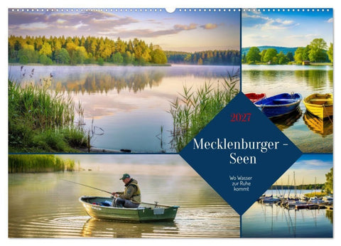 Mecklenburger - Seen (Wandkalender 2027 DIN A2 quer), CALVENDO Monatskalender