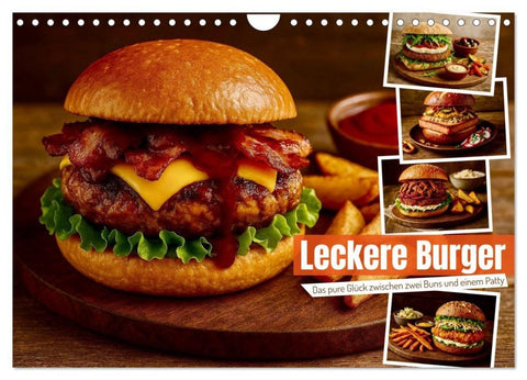 Leckere Burger (Wandkalender 2027 DIN A4 quer), CALVENDO Monatskalender