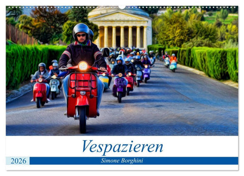 Vespazieren (Wandkalender 2026 DIN A2 quer), CALVENDO Monatskalender