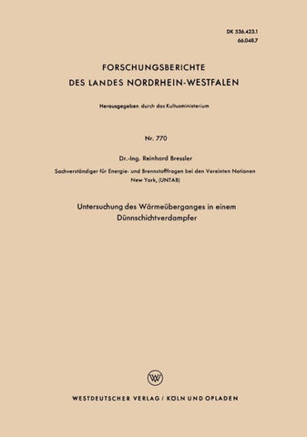 Untersuchung des Wärmeüberganges in einem Dünnschichtverdampfer