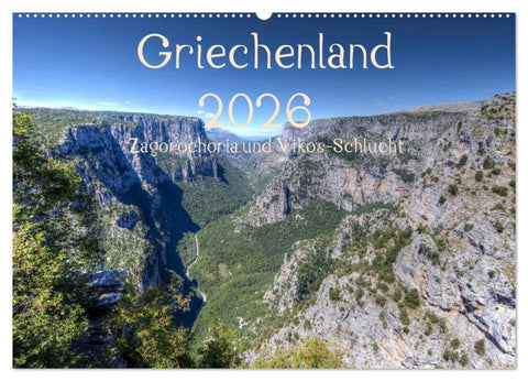 Griechenland 2026 - Zagorochoria und Vikos-Schlucht (Wandkalender 2026 DIN A2 quer), CALVENDO Monatskalender