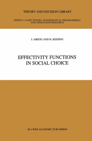 Effectivity Functions in Social Choice