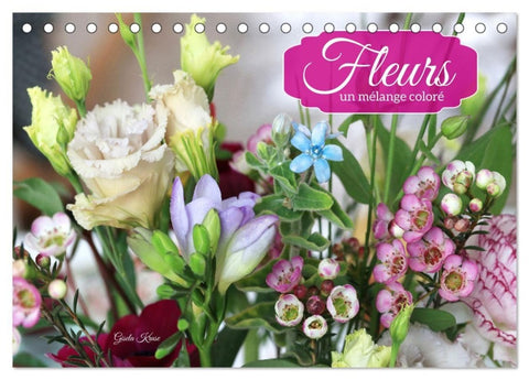 Fleurs - un mélange coloré (Calendrier de bureau 2027 DIN A5 vertical), CALVENDO calendrier mensuel