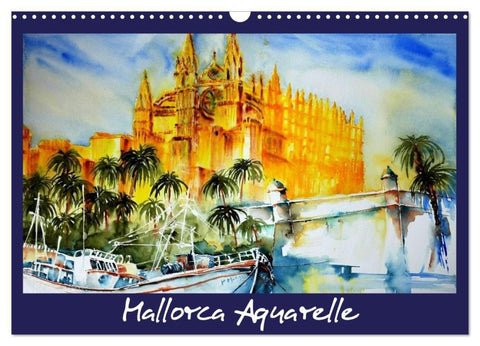 Mallorca Aquarelle (Wandkalender 2027 DIN A3 quer), CALVENDO Monatskalender