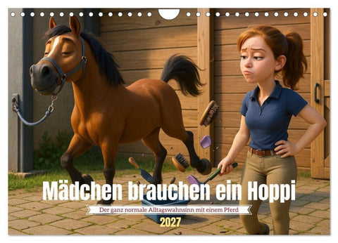 Mädchen brauchen ein Hoppi (Wandkalender 2027 DIN A4 quer), CALVENDO Monatskalender