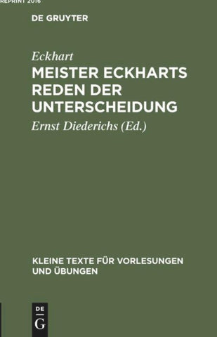 Meister Eckharts Reden der Unterscheidung