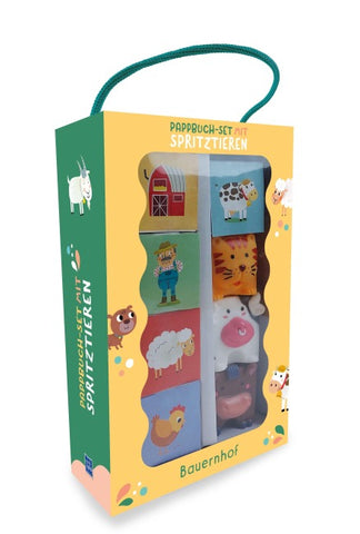 Pappbuch-Set mit Spritztieren - Bauernhof