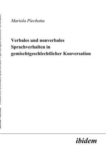 Verbales und nonverbales Sprachverhalten in gemischtgeschlechtlicher Konversation