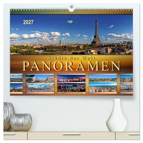 Städte der Welt, Panoramen (hochwertiger Premium Wandkalender 2027 DIN A2 quer), Kunstdruck in Hochglanz