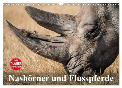 Nashörner und Flusspferde (Wandkalender 2027 DIN A3 quer), CALVENDO Monatskalender