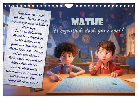 Mathe ist eigentlich doch ganz cool! (Wandkalender 2027 DIN A4 quer), CALVENDO Monatskalender