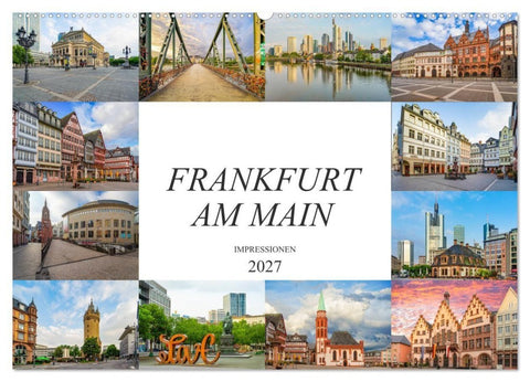 Frankfurt am Main Impressionen (Wandkalender 2027 DIN A2 quer), CALVENDO Monatskalender
