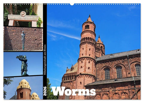 Worms-Nibelungenstadt am Rhein (Wandkalender 2026 DIN A2 quer), CALVENDO Monatskalender