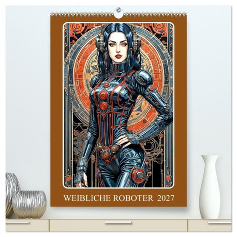 Weibliche Roboter (hochwertiger Premium Wandkalender 2027 DIN A2 hoch), Kunstdruck in Hochglanz