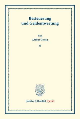 Besteuerung und Geldentwertung.
