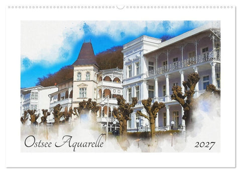 Ostsee Aquarelle (Wandkalender 2027 DIN A2 quer), CALVENDO Monatskalender