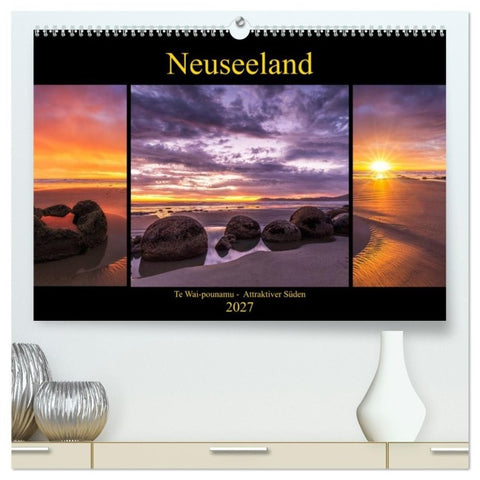 Neuseeland - Attraktiver Süden (hochwertiger Premium Wandkalender 2027 DIN A2 quer), Kunstdruck in Hochglanz