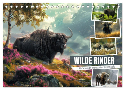 Wilde Rinder (Tischkalender 2027 DIN A5 quer), CALVENDO Monatskalender