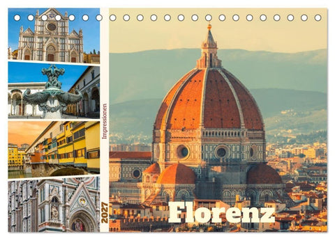 Florenz - Impressionen (Tischkalender 2027 DIN A5 quer), CALVENDO Monatskalender