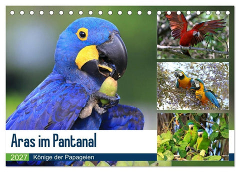 Aras im Pantanal (Tischkalender 2027 DIN A5 quer), CALVENDO Monatskalender