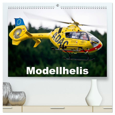 Modellhelis (hochwertiger Premium Wandkalender 2027 DIN A2 quer), Kunstdruck in Hochglanz