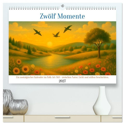 Zwölf Momente (hochwertiger Premium Wandkalender 2027 DIN A2 quer), Kunstdruck in Hochglanz