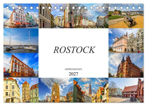 Rostock Impressionen (Tischkalender 2027 DIN A5 quer), CALVENDO Monatskalender