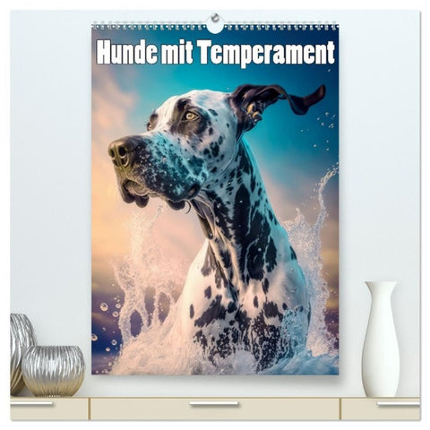 Hunde mit Temperament (hochwertiger Premium Wandkalender 2027 DIN A2 hoch), Kunstdruck in Hochglanz