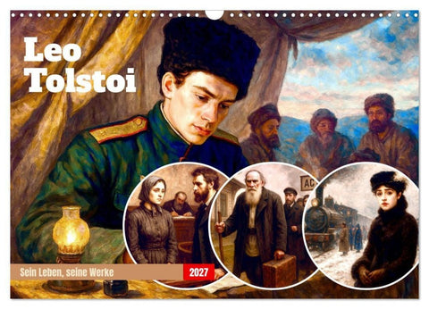 Leo Tolstoi (Wandkalender 2027 DIN A3 quer), CALVENDO Monatskalender