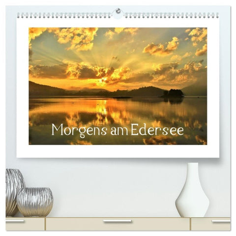 Morgens am Edersee (hochwertiger Premium Wandkalender 2026 DIN A2 quer), Kunstdruck in Hochglanz