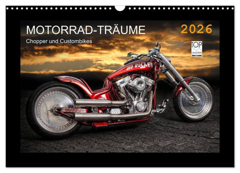 Motorrad-Träume - Chopper und Custombikes (Wandkalender 2026 DIN A3 quer), CALVENDO Monatskalender