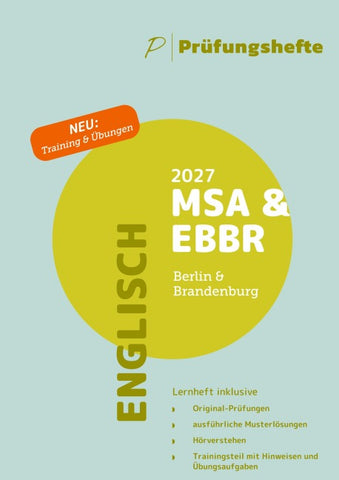 Prüfungsheft MSA und eBBR 2027 Berlin/Brandenburg – Englisch