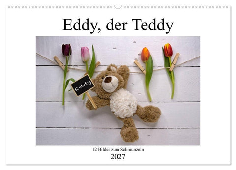 Eddy, der Teddy - 12 Bilder zum Schmunzeln (Wandkalender 2027 DIN A2 quer), CALVENDO Monatskalender