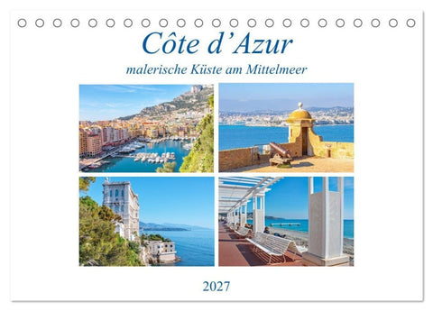 Côte d'Azur - malerische Küste am Mittelmeer (Tischkalender 2027 DIN A5 quer), CALVENDO Monatskalender