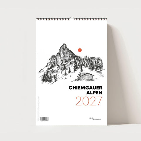 Chiemgauer Alpen, Design Wandkalender 2027, Monatskalender, A4