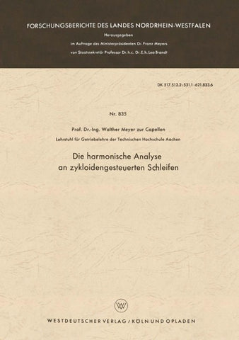 Die harmonische Analyse an zykloidengesteuerten Schleifen