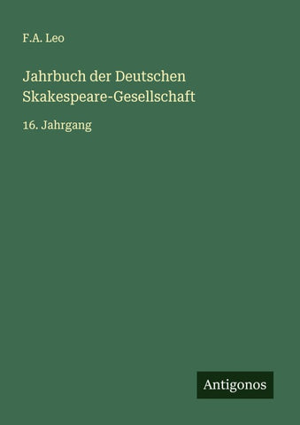 Jahrbuch der Deutschen Skakespeare-Gesellschaft