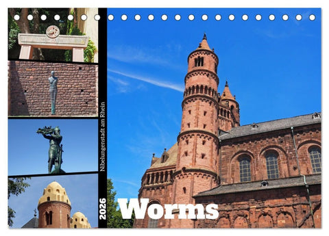 Worms-Nibelungenstadt am Rhein (Tischkalender 2026 DIN A5 quer), CALVENDO Monatskalender