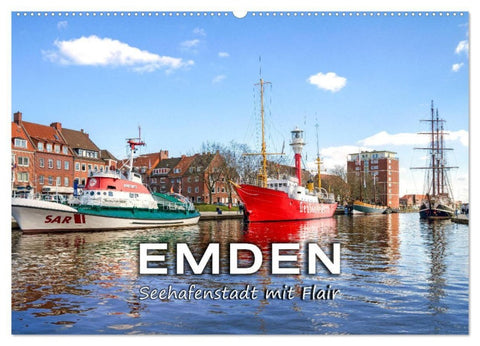 EMDEN Seehafenstadt mit Flair (Wandkalender 2027 DIN A2 quer), CALVENDO Monatskalender