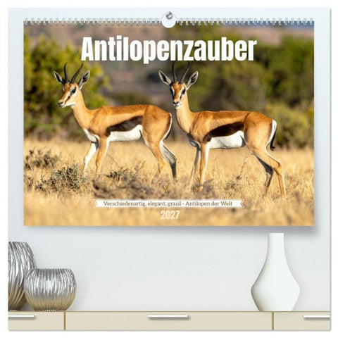 Antilopenzauber (hochwertiger Premium Wandkalender 2027 DIN A2 quer), Kunstdruck in Hochglanz