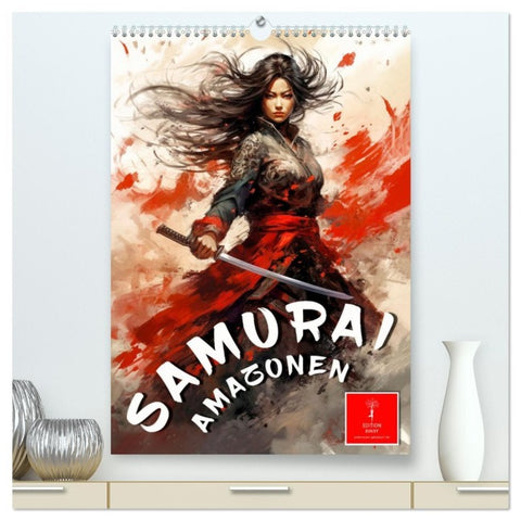 Samurai Amazonen (hochwertiger Premium Wandkalender 2026 DIN A2 hoch), Kunstdruck in Hochglanz