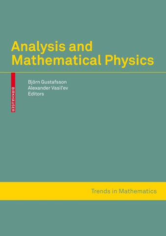 Analysis and Mathematical Physics