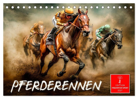 Pferderennen (Tischkalender 2027 DIN A5 quer), CALVENDO Monatskalender