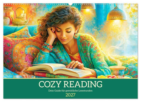 Cozy Reading. Dein Guide für gemütliche Lesestunden (Wandkalender 2027 DIN A2 quer), CALVENDO Monatskalender