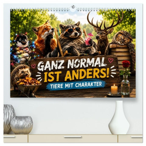 Ganz normal ist anders - Tiere mit Charakter (hochwertiger Premium Wandkalender 2027 DIN A2 quer), Kunstdruck in Hochglanz