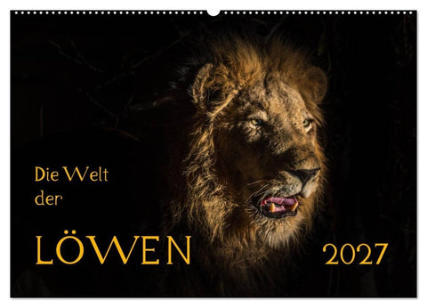 Die Welt der Löwen (Wandkalender 2027 DIN A2 quer), CALVENDO Monatskalender