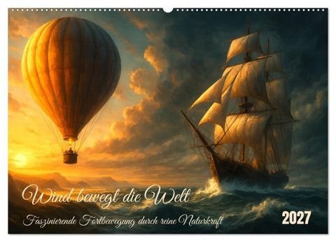 Wind bewegt die Welt (Wandkalender 2027 DIN A2 quer), CALVENDO Monatskalender