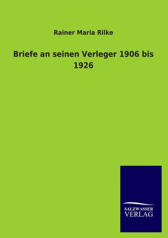 Briefe an seinen Verleger 1906 bis 1926